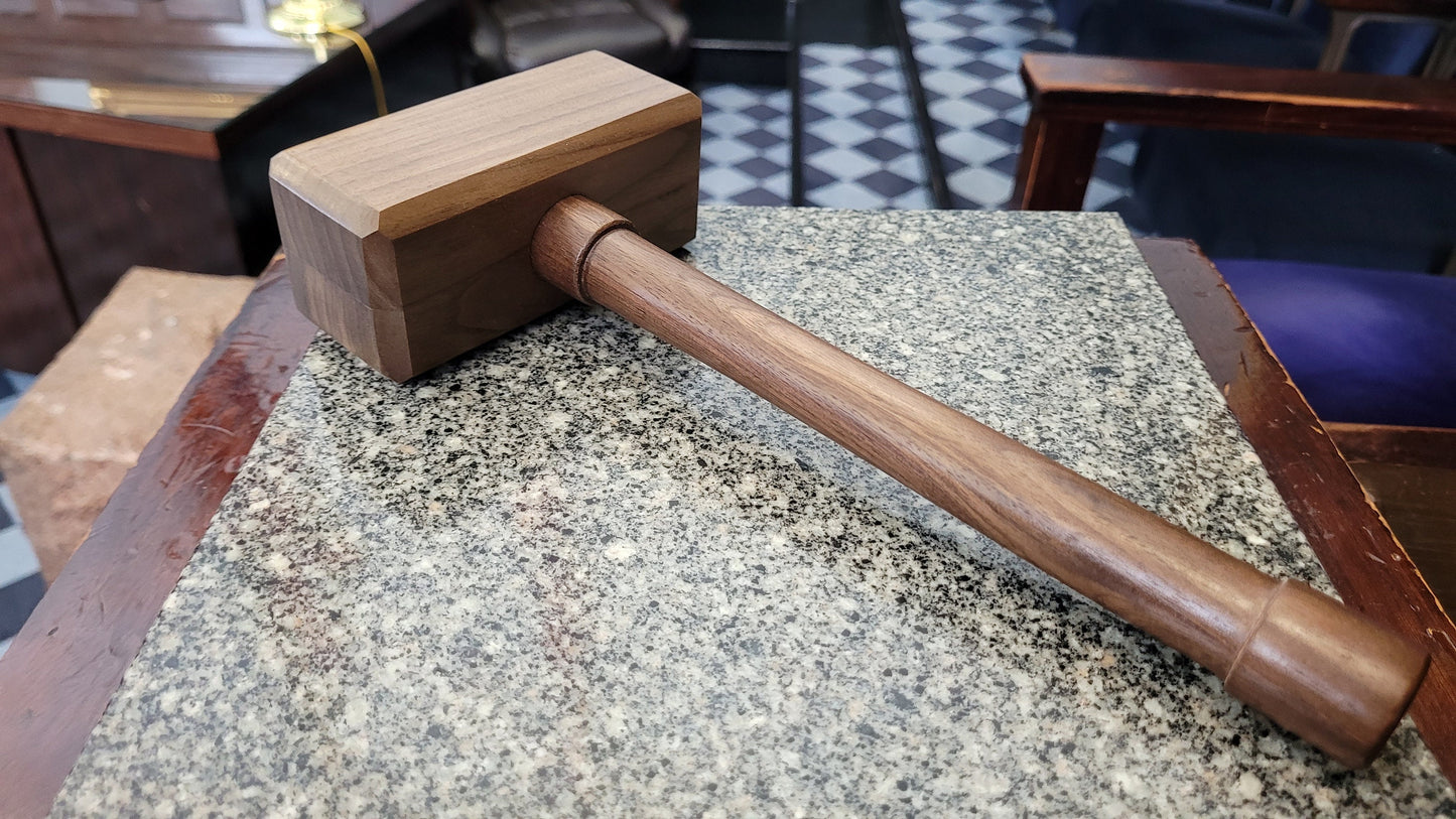 Hardwood Gavel with Sounding Block - Solid Walnut - Hand Made