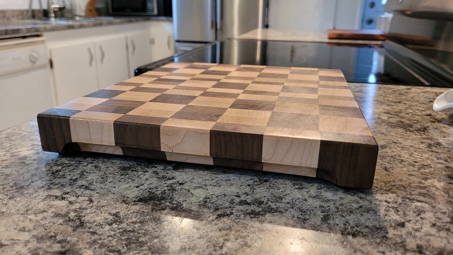 End Grain Butcher Block - Walnut and Maple