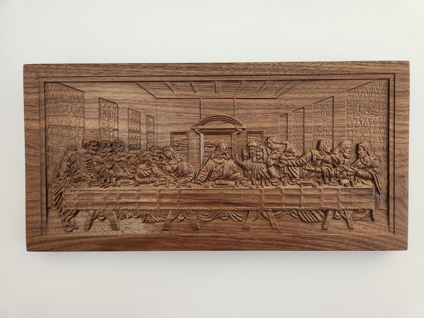 The Last Supper - Da Vinci - Wood Wall Hanging - Solid Walnut