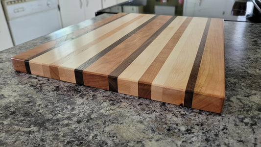 Hardwood Cutting Board - Cherry, Maple and Walnut - Hand Made