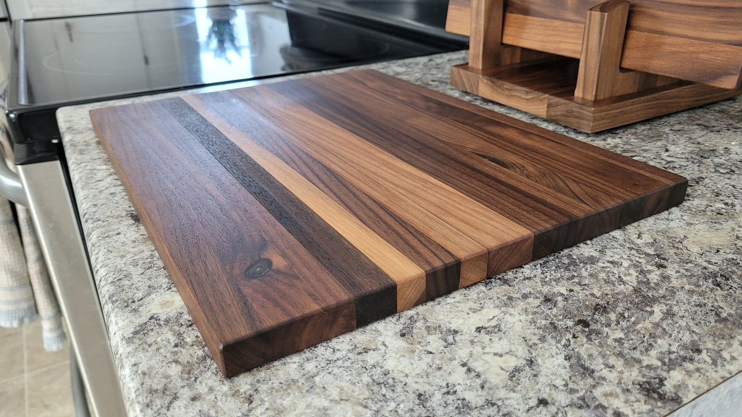 Walnut Cutting Board Set with Stand
