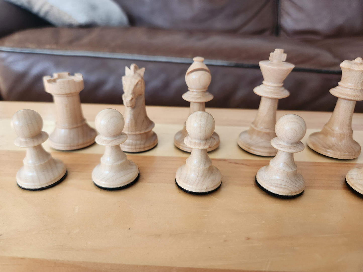 Premium Weighted Hardwood Chess Pieces - Solid Walnut and Maple