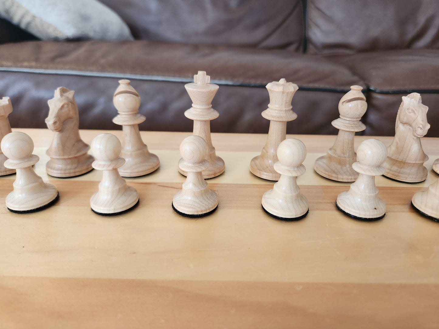 Premium Weighted Hardwood Chess Pieces - Solid Walnut and Maple