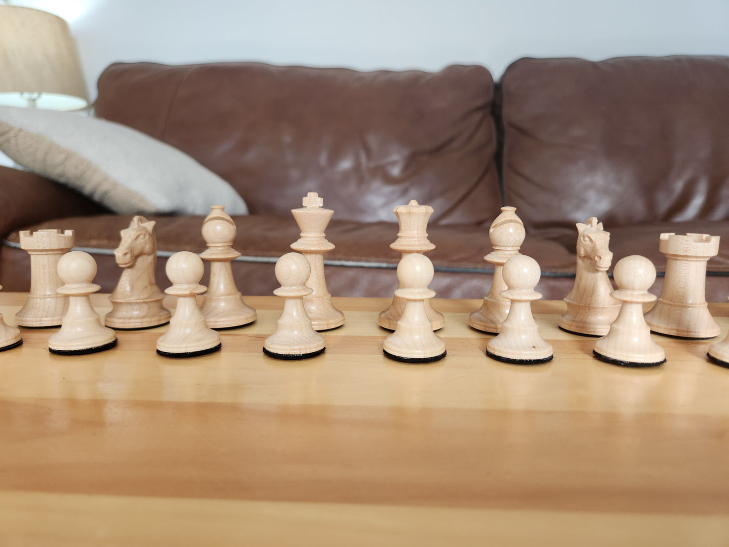 Premium Weighted Hardwood Chess Pieces - Solid Walnut and Maple