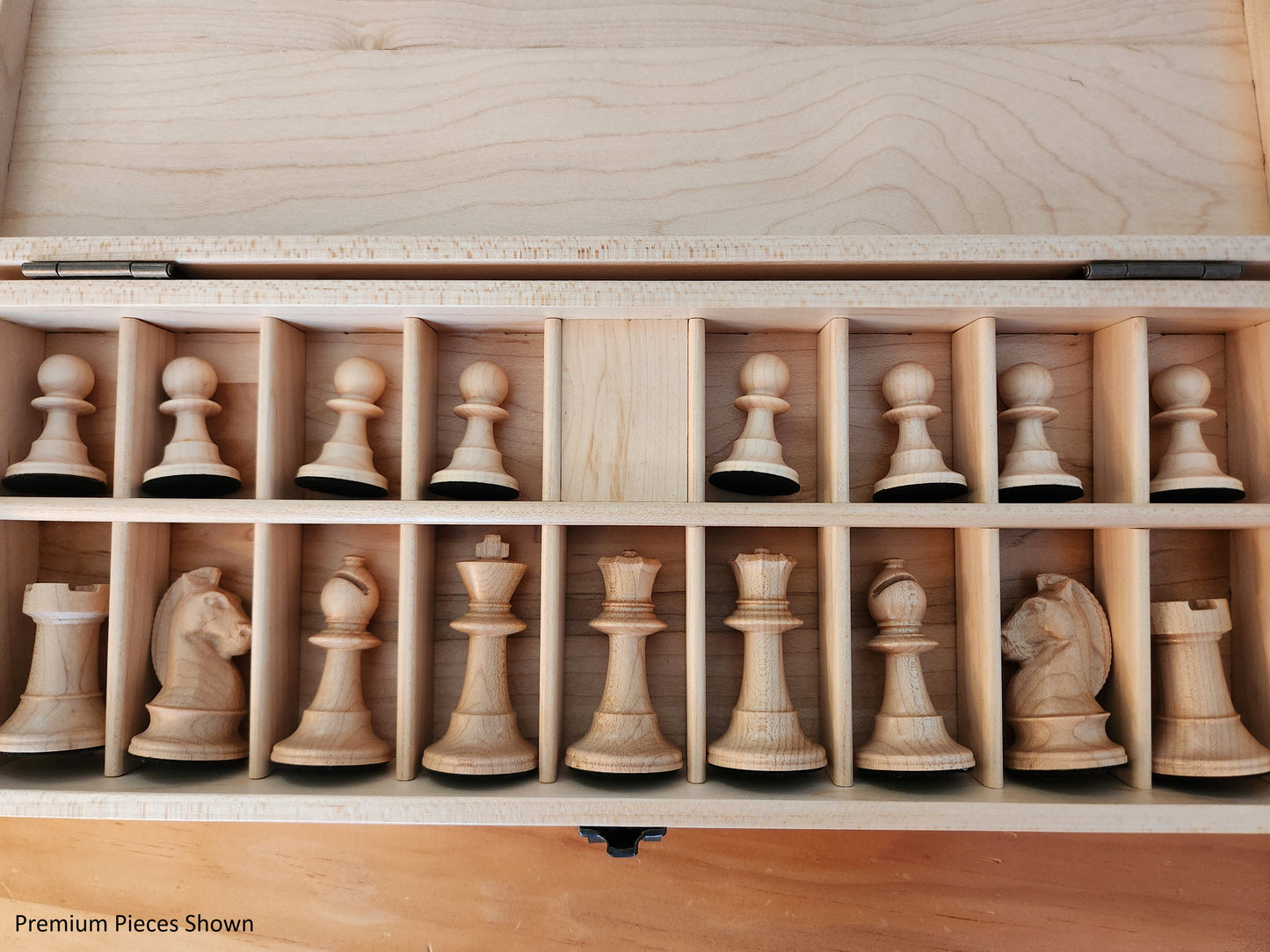 Wood Chess Set - Raised Board - Solid Walnut and Maple - Coffee Table Size - Hand Made