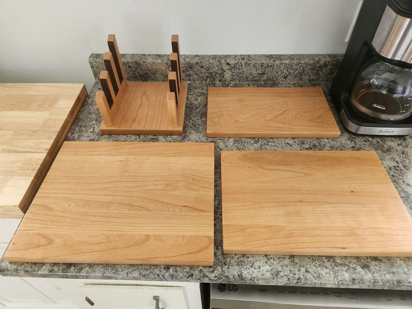Cutting Board Set with Stand - Cherry Wood