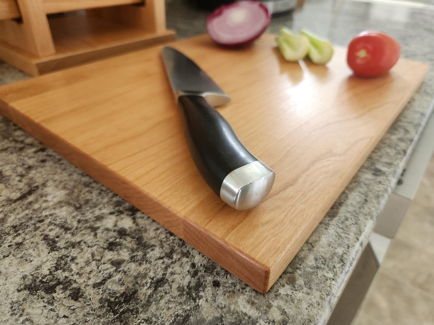Cutting Board Set with Stand - Cherry Wood