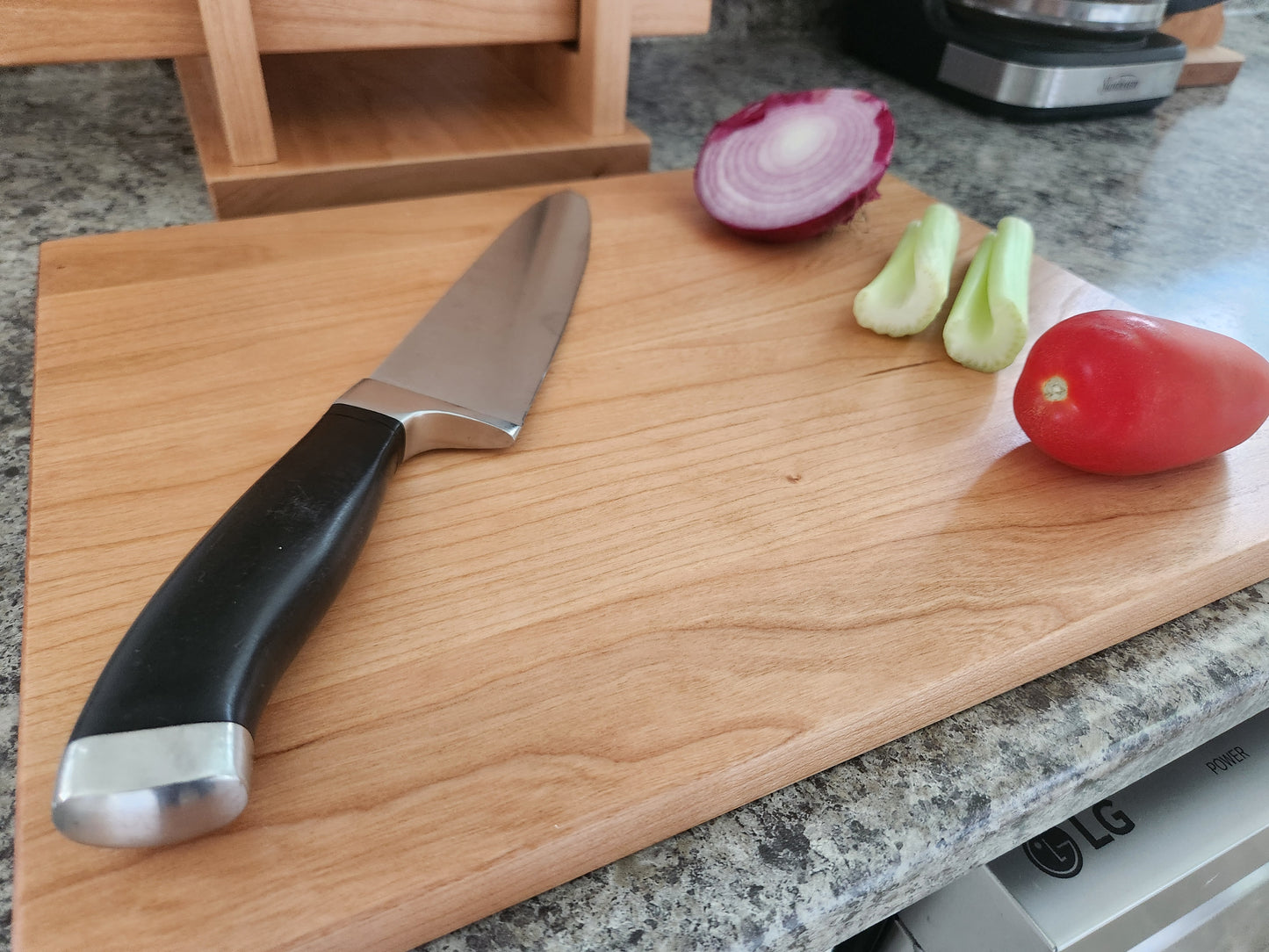 Cutting Board Set with Stand - Cherry Wood