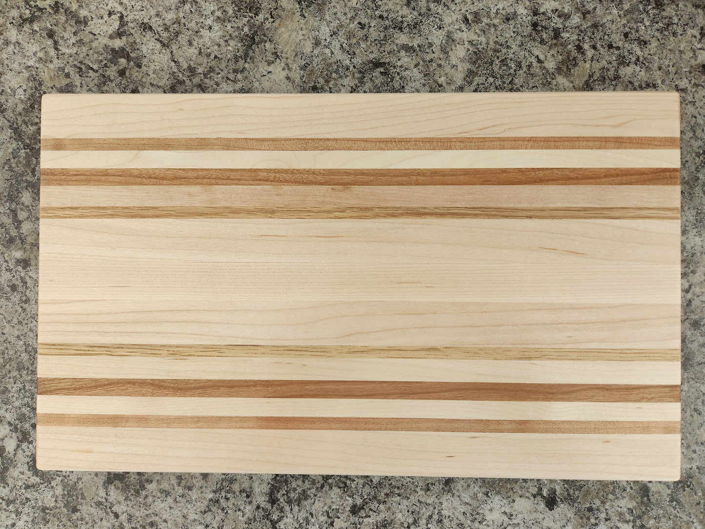 Hardwood Cutting Board - Maple with Cherry and Oak Strips