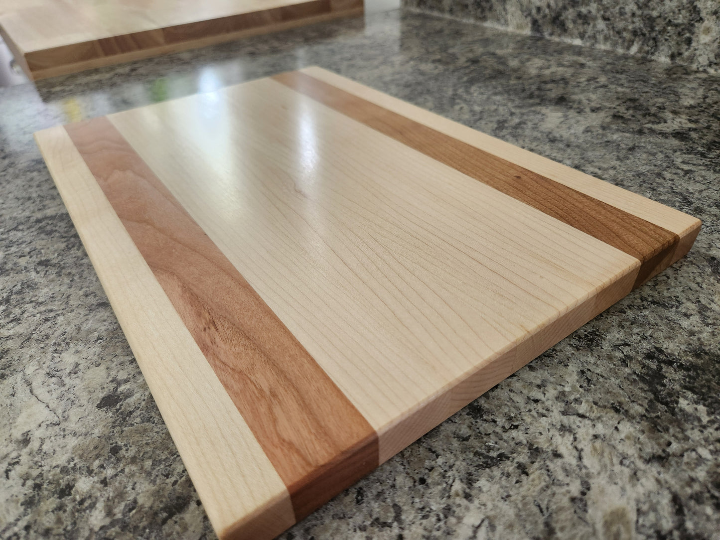 Hardwood Cutting Board - Maple with Cherry Stripes