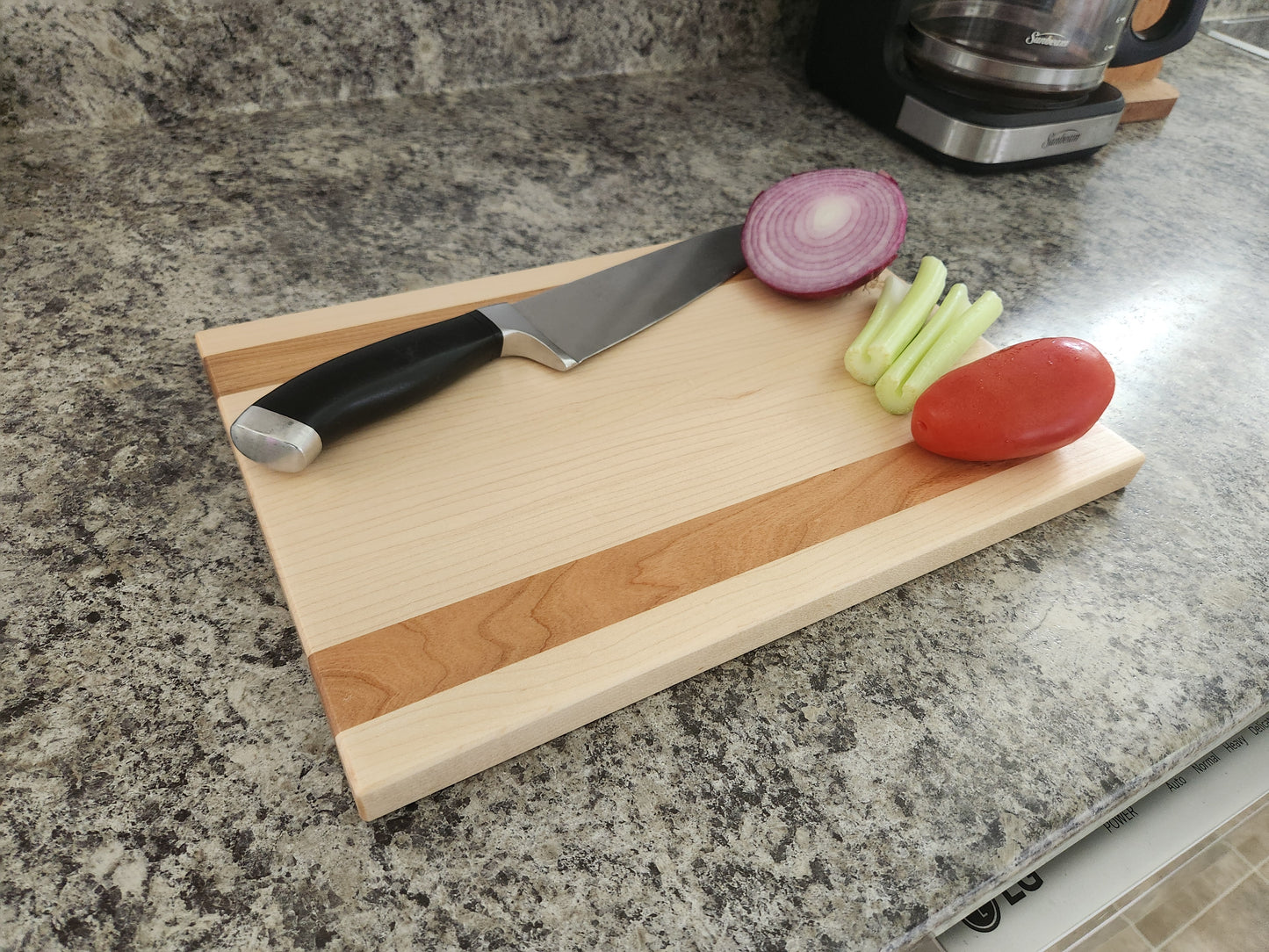 Hardwood Cutting Board - Maple with Cherry Stripes