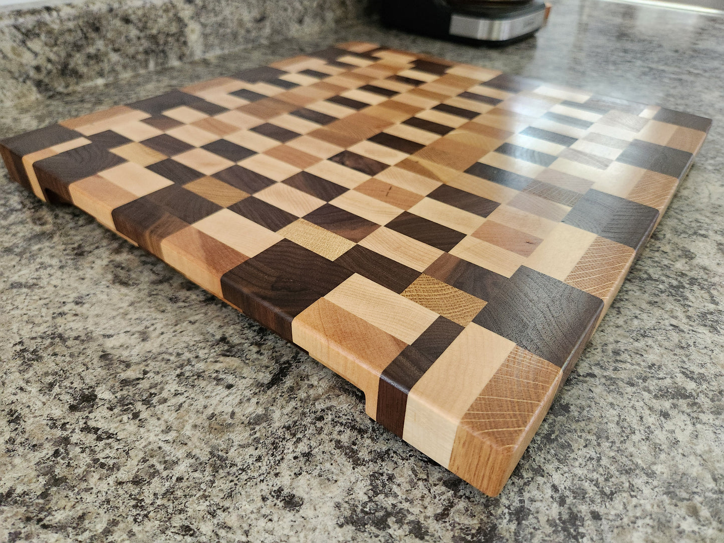 End Grain Butcher Block - Walnut, Maple, Oak and Cherry - 15 3/8" x 14 5/8"
