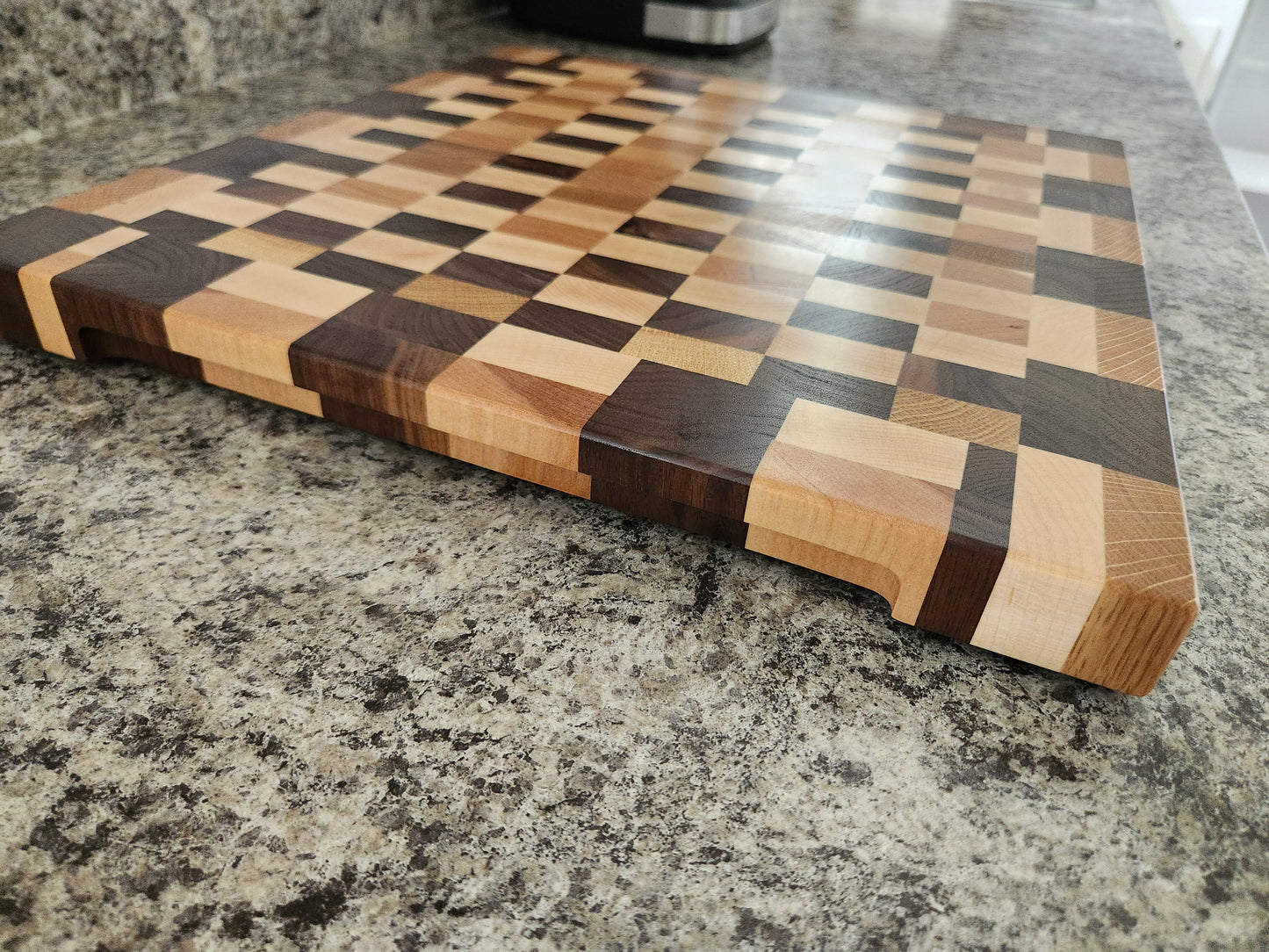 End Grain Butcher Block - Walnut, Maple, Oak and Cherry - 15 3/8" x 14 5/8"