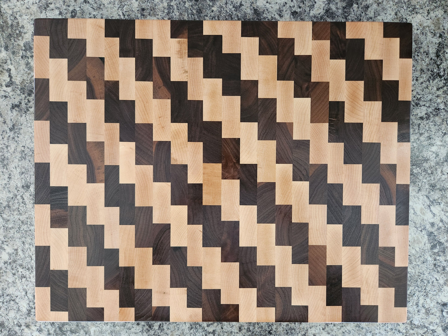 End Grain Butcher Block - Walnut and Maple - Large - 18" x 14 1/2" x 2"