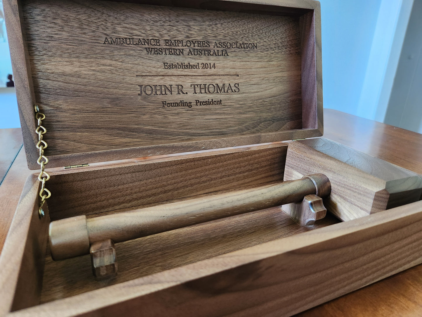 Masonic Gavel with Sounding Block - Solid White Oak - Hand Made