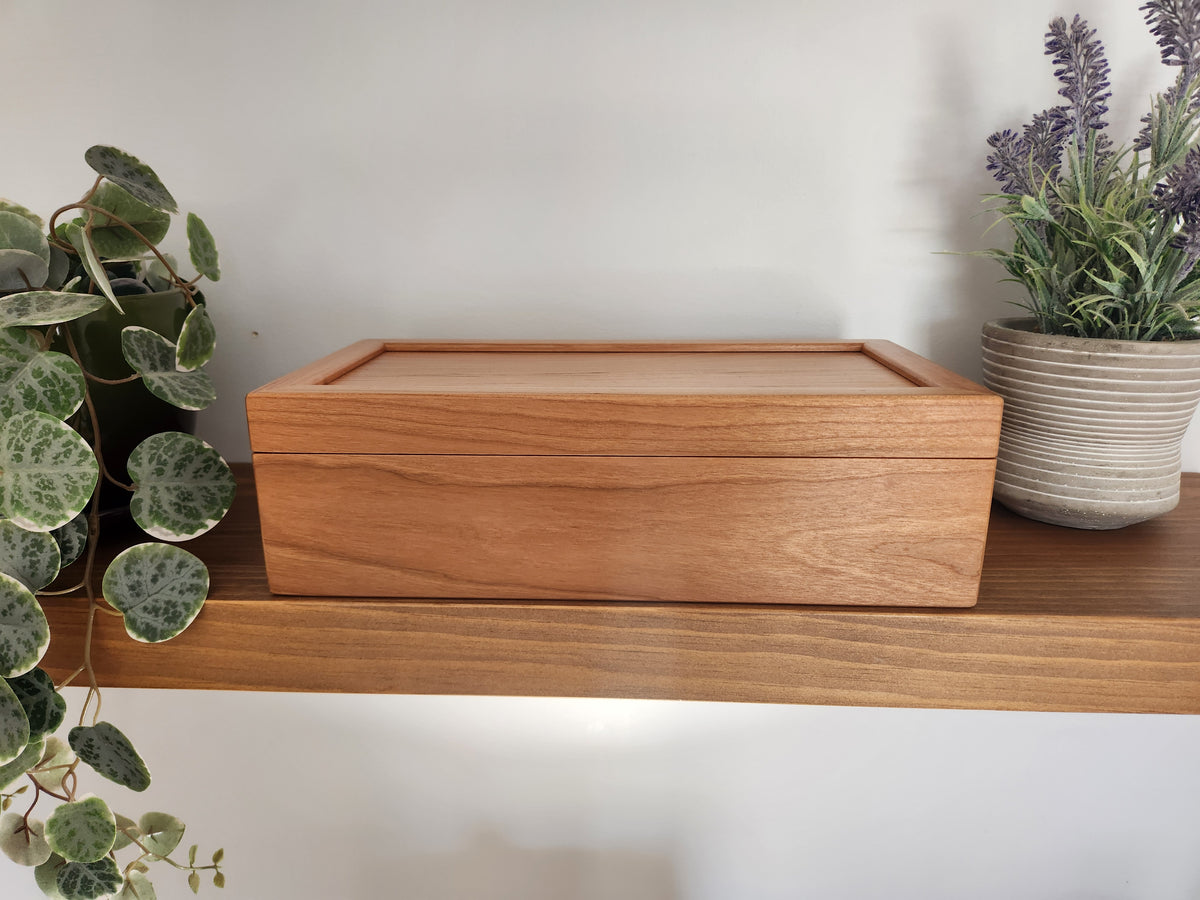 Keepsake and Jewelry Box - Solid Cherry Wood - Hand Made