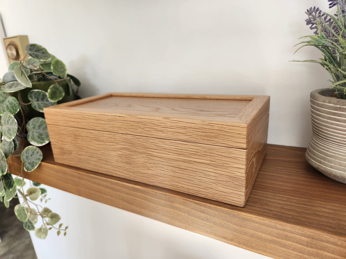 Keepsake and Jewelry Box - Solid White Oak - Hand Made