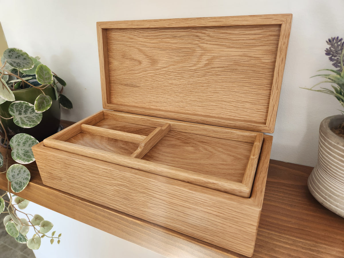 Keepsake and Jewelry Box - Solid White Oak - Hand Made