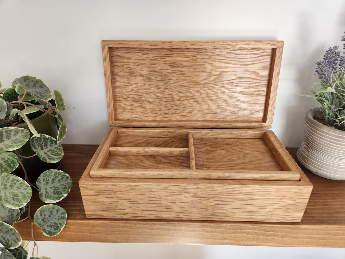 Keepsake and Jewelry Box - Solid White Oak - Hand Made