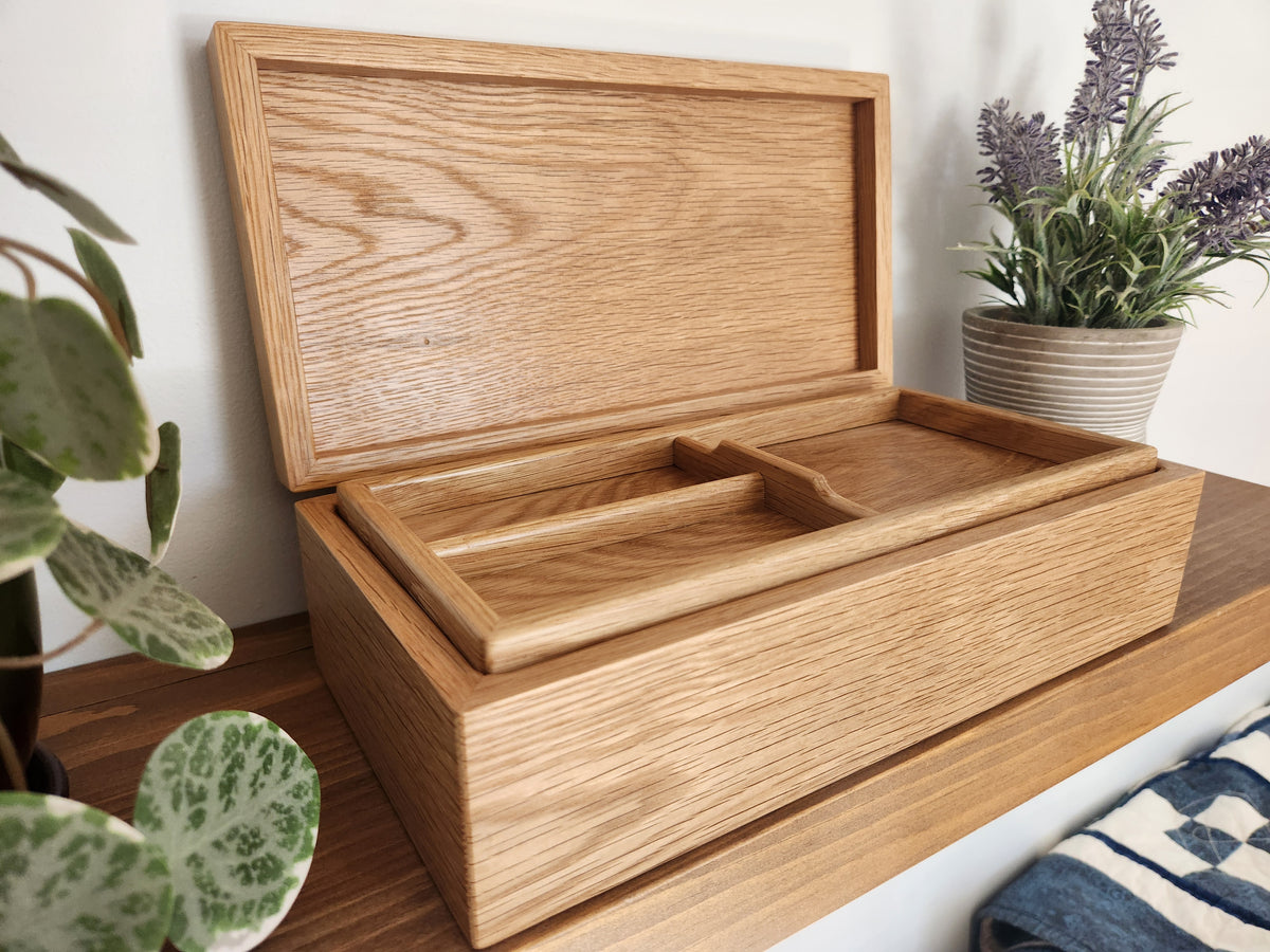 Keepsake and Jewelry Box - Solid White Oak - Hand Made