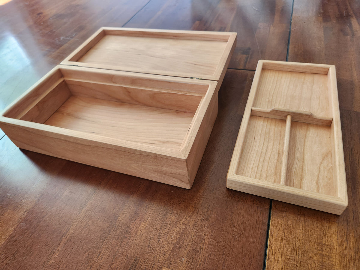 Keepsake and Jewelry Box - Solid Cherry Wood - Hand Made