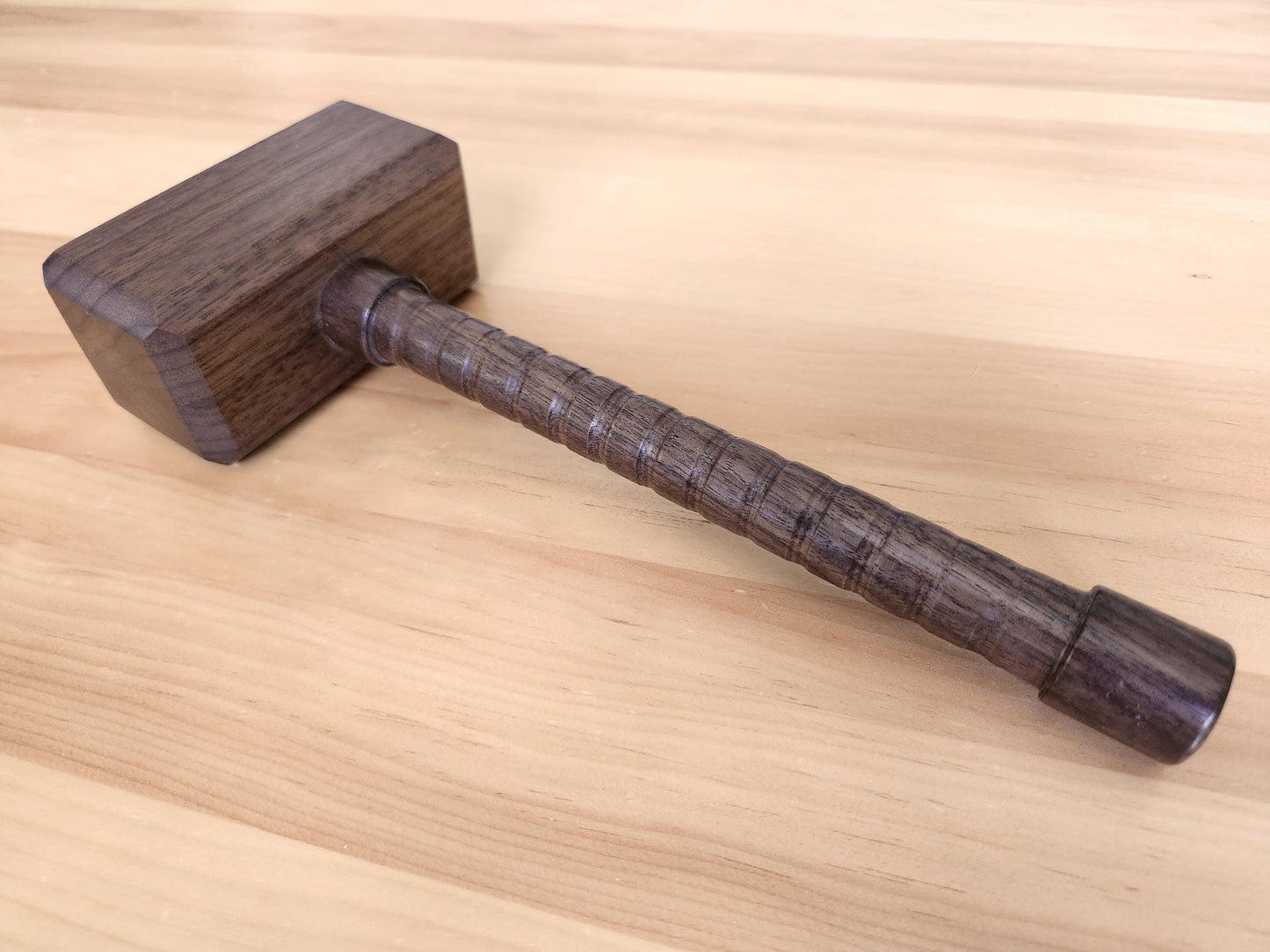 Hardwood Gavel with Gripped Handle and Sounding Block - Solid Walnut - Hand Made