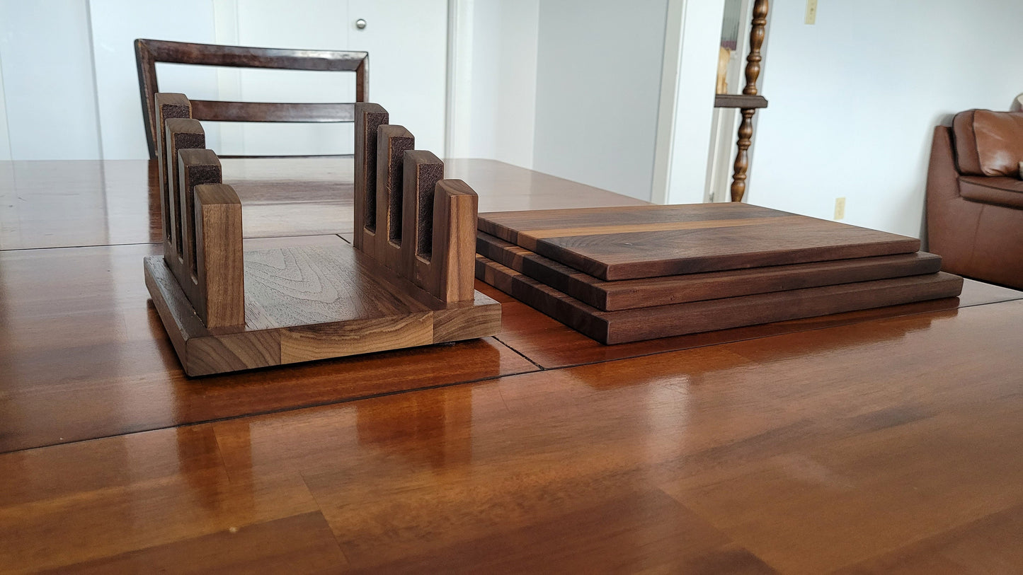 Walnut Cutting Board Set with Stand