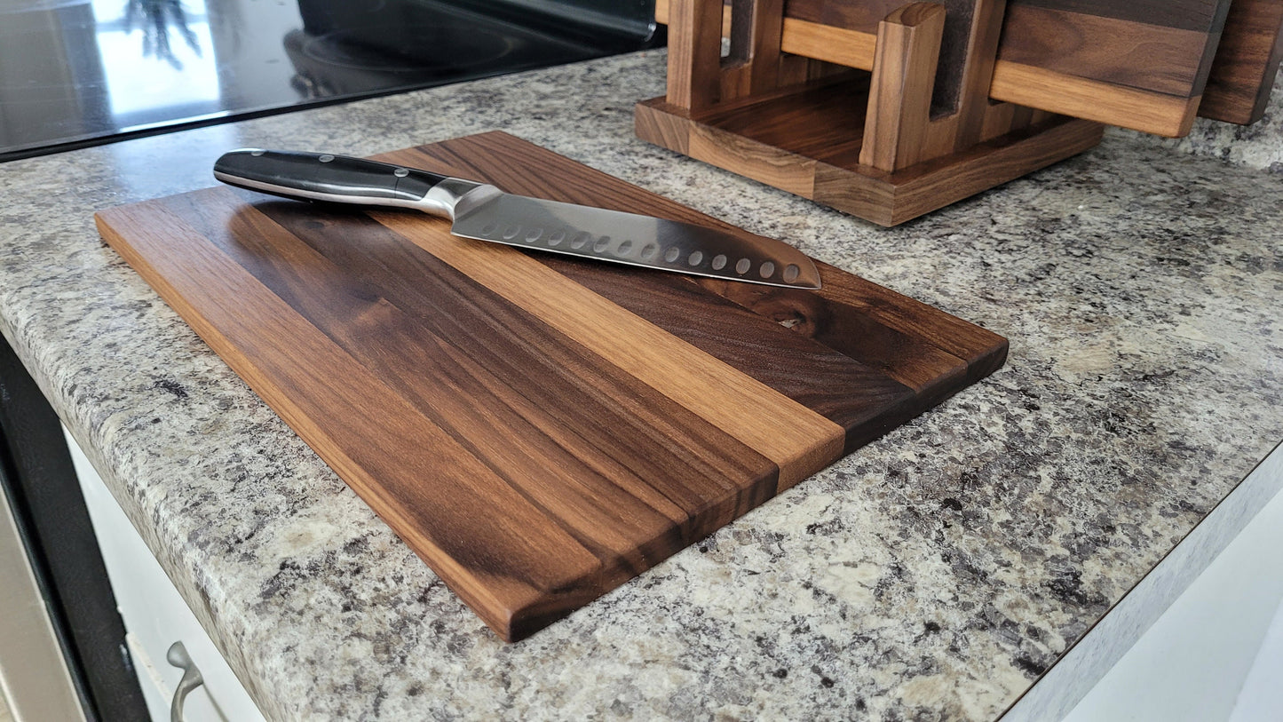 Walnut Cutting Board Set with Stand