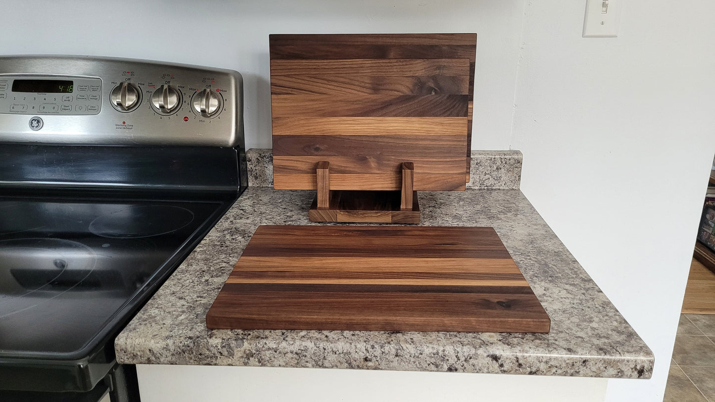 Walnut Cutting Board Set with Stand