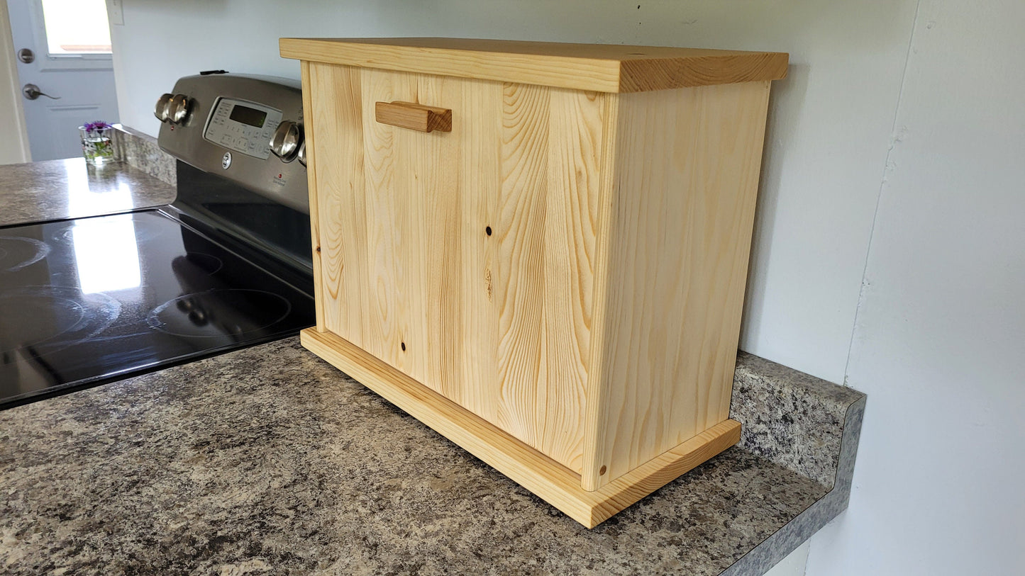 Wood Bread Box - Natural Pine - Hand Made