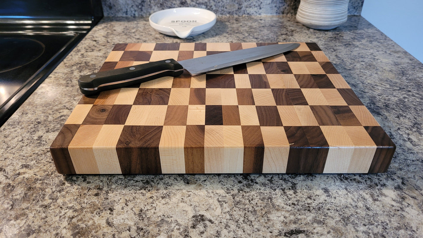 End Grain Butcher Block - Walnut and Maple