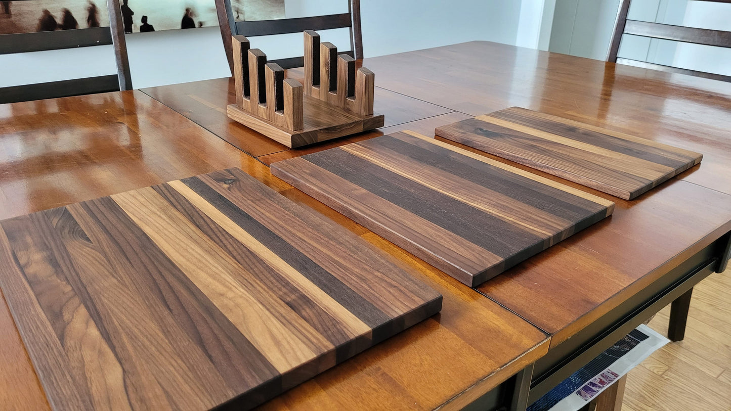 Walnut Cutting Board Set with Stand