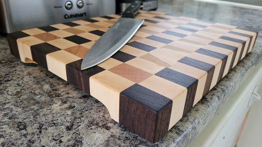 End Grain Butcher Block - Mixed Hardwood - Walnut, Maple and Cherry