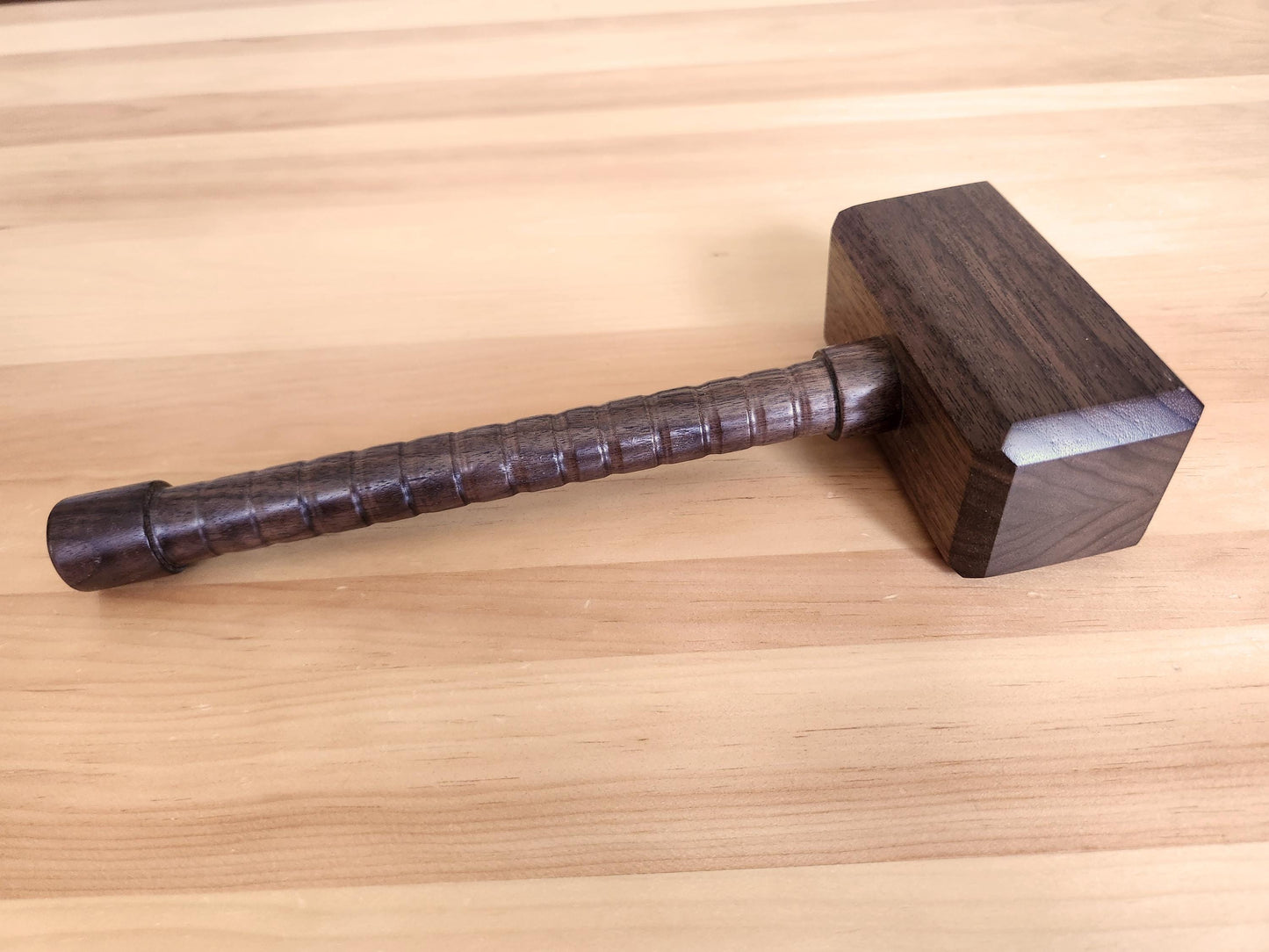 Hardwood Gavel with Gripped Handle and Sounding Block - Solid Walnut - Hand Made
