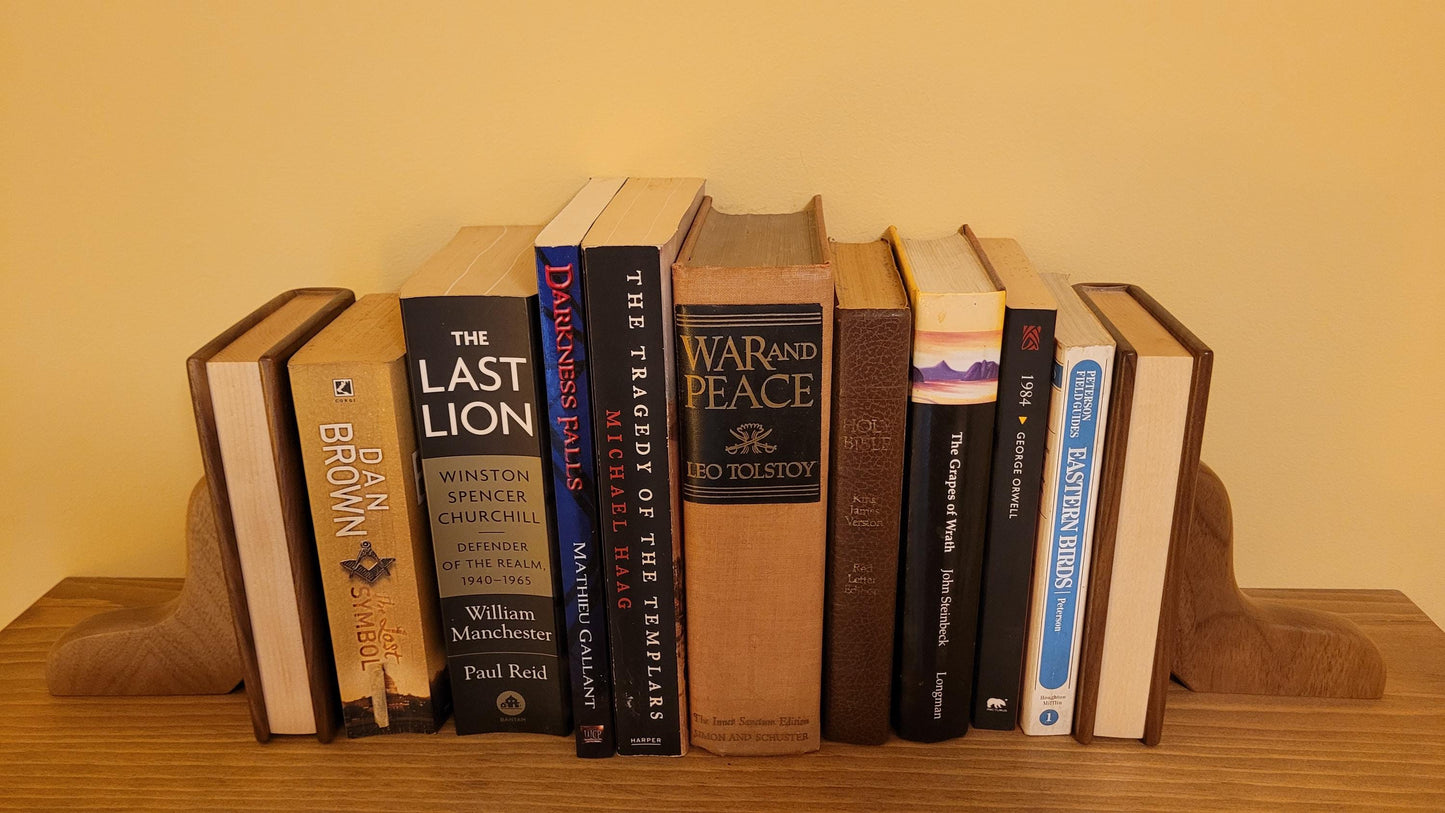 Hardwood Bookends - Walnut and Maple - Hand Made