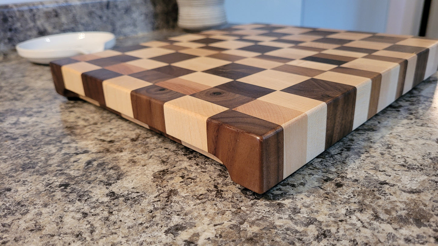 End Grain Butcher Block - Walnut and Maple