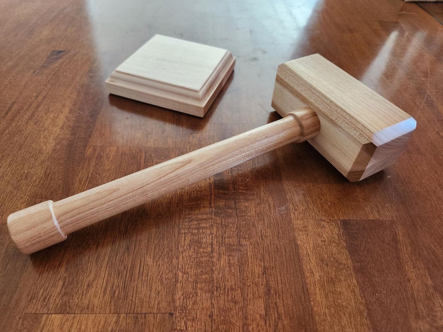 Hardwood Gavel with Sounding Block - Solid Birch - Hand Made