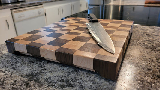 End Grain Butcher Block - Walnut and Maple