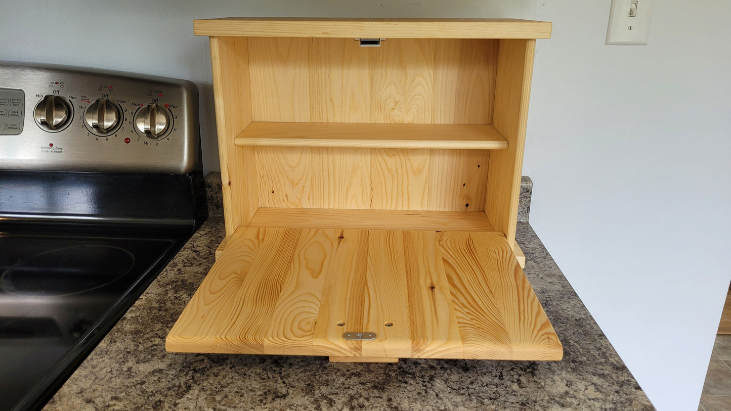 Wood Bread Box - Natural Pine - Hand Made