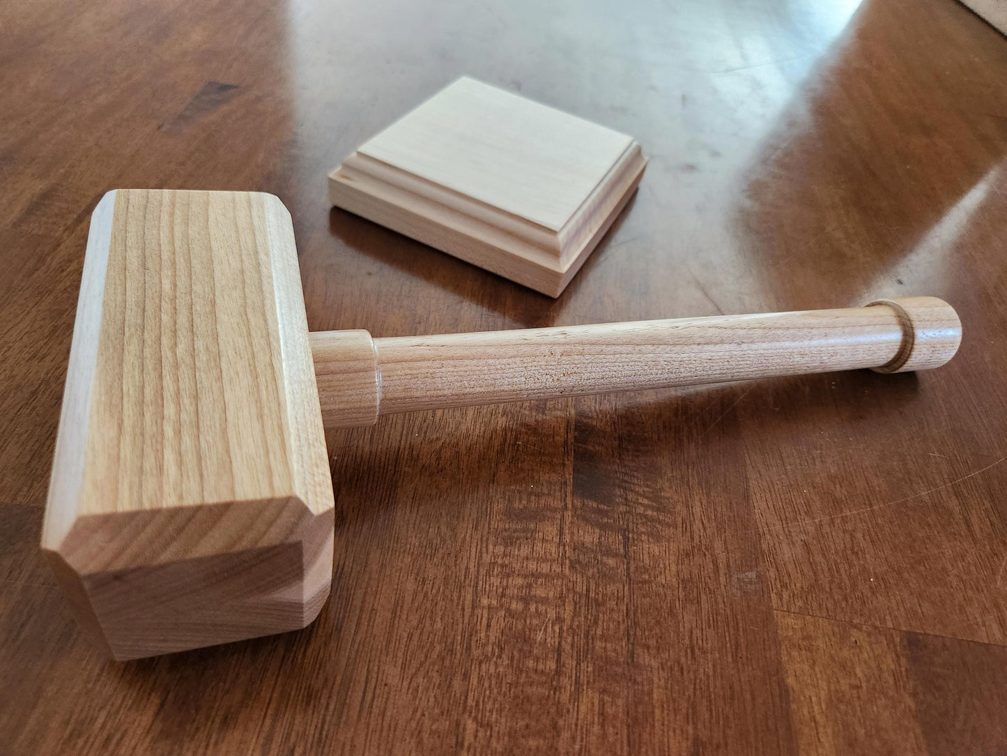 Hardwood Gavel with Sounding Block - Solid Birch - Hand Made