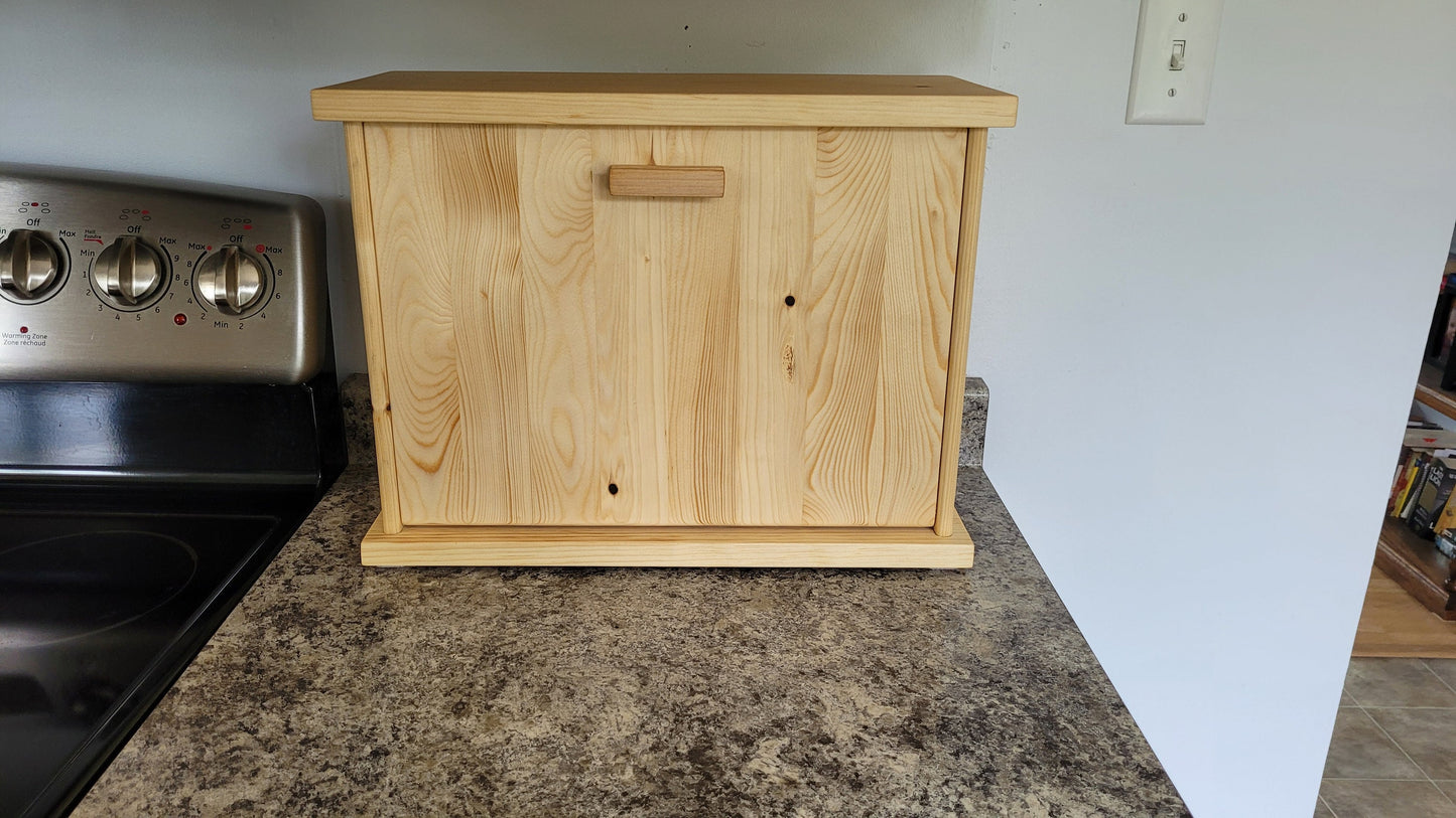 Wood Bread Box - Natural Pine - Hand Made