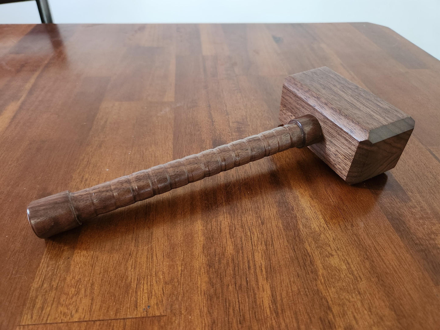 Hardwood Gavel with Gripped Handle and Sounding Block - Solid Walnut - Hand Made