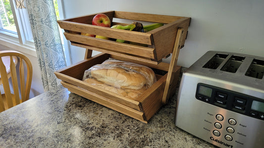Solid Wood Fruit and Vegetable Rack - 2 Tier - Special Walnut Stained