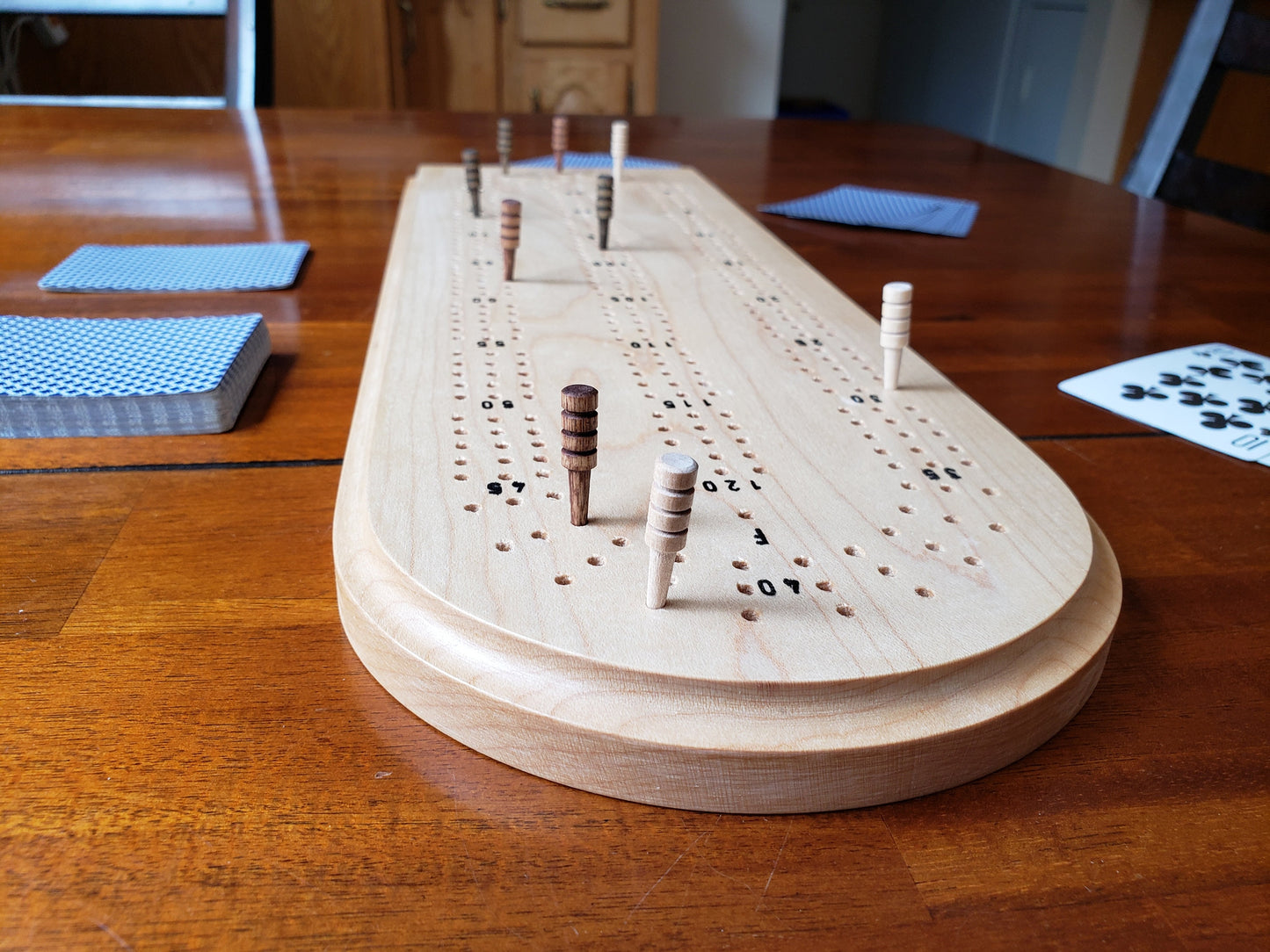 Cribbage Board -  3 Track - Solid Maple - Hand Made