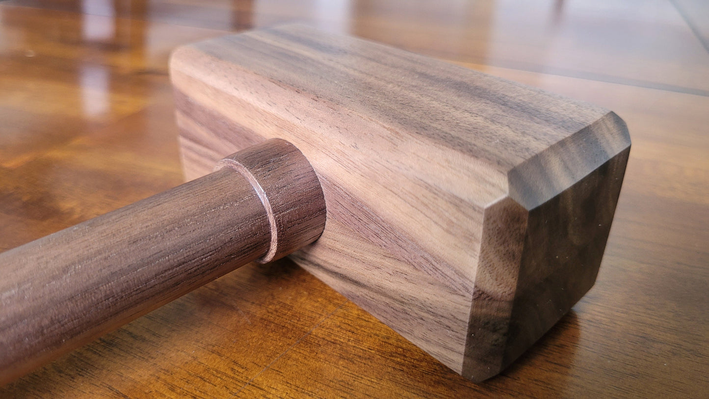Hardwood Gavel with Sounding Block - Solid Walnut - Hand Made