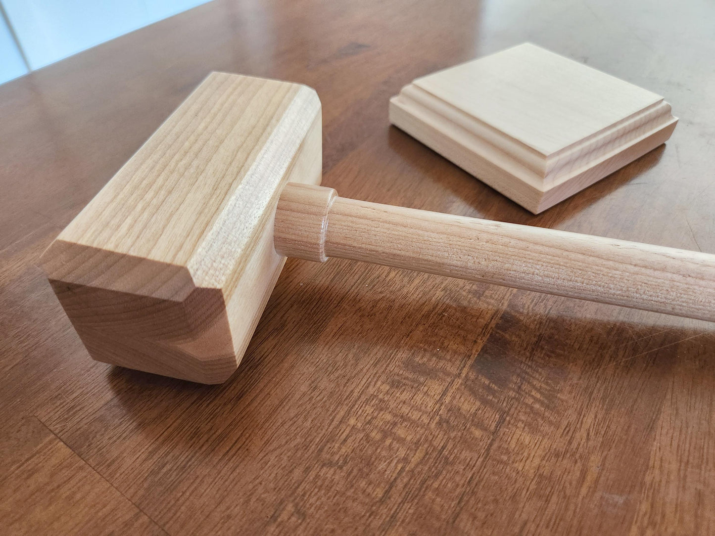 Hardwood Gavel with Sounding Block - Solid Birch - Hand Made