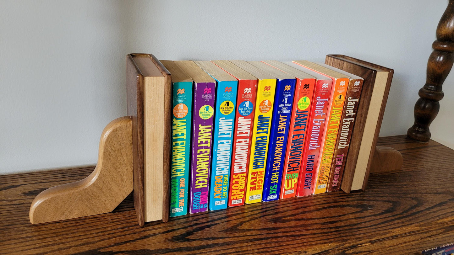 Hardwood Bookends - Walnut and Maple - Hand Made