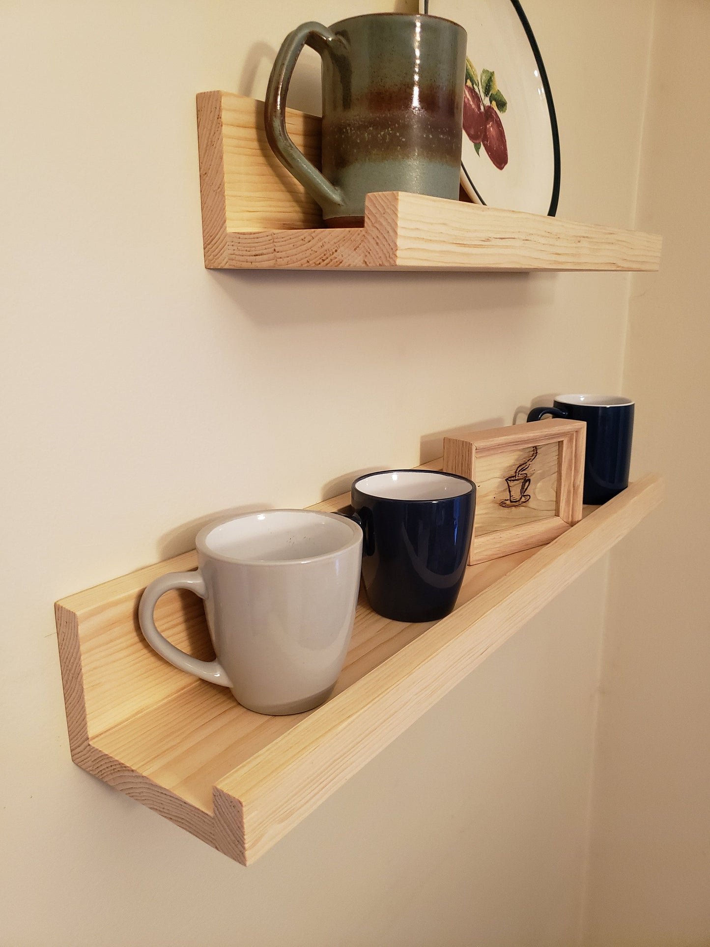 Rustic Floating Picture Shelves - Solid Wood