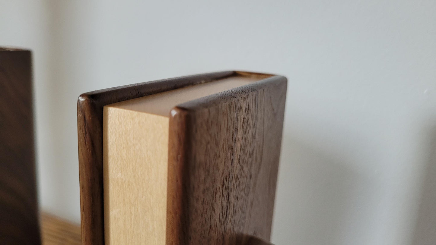Hardwood Bookends - Walnut and Maple - Hand Made