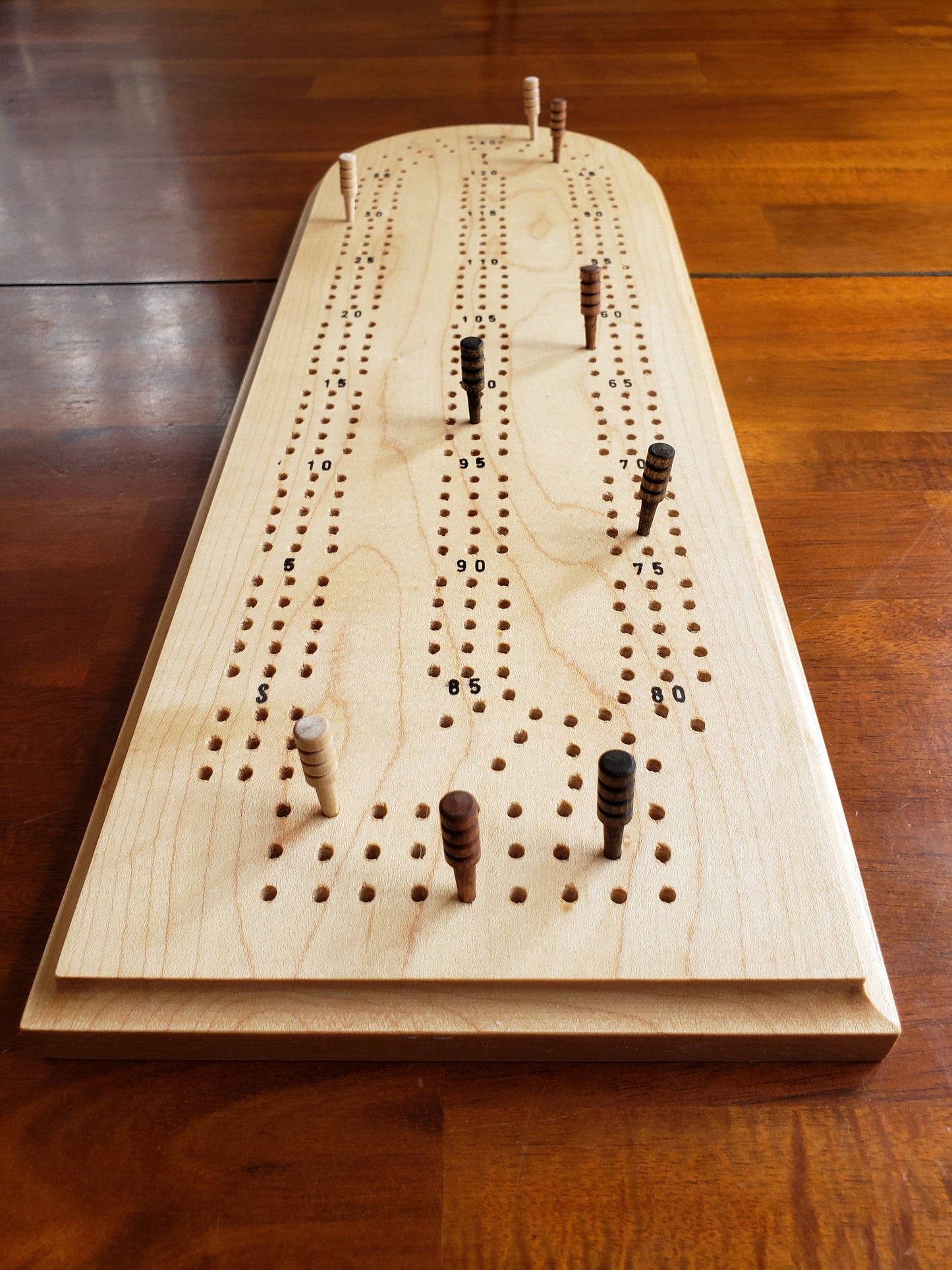 Cribbage Board -  3 Track - Solid Maple - Hand Made